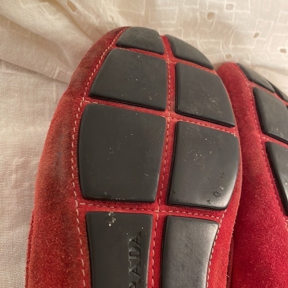 ?Host Pick?Prada RED Suede Driving Loafers Unisex main image 11